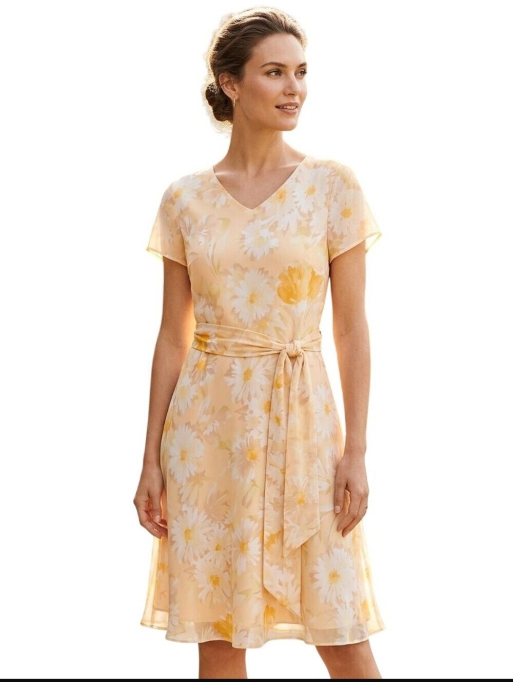 Ann Taylor NWT Vintage Deadstock Silk Butter Yellow Floral Slip Dress Size 10